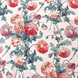 Vintage Brunschwig & Fils Uppark Poppies Fabric BY THE YARD Floral Matelase 1988
